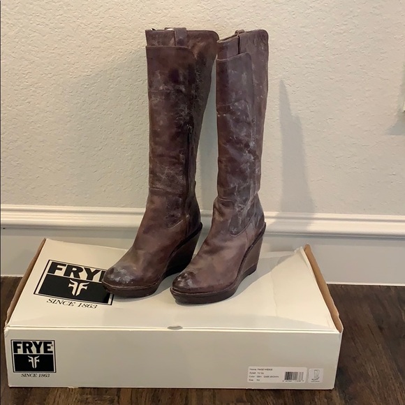 frye paige wedge boots